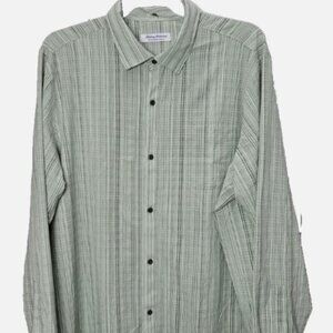 Tommy Bahama Bahama Coast XXL Green Plaid Stretch Button Front Shirt Lightweight